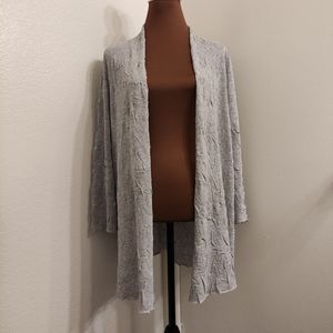 Eileen Fisher Women's Open Front Viscose Blend Cardigan Sweater Gray, L